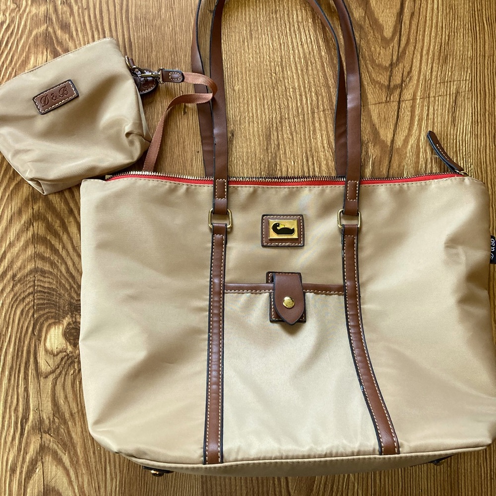 Dooney & Bourke nylon tote bag and accompanying coin pouch/key ring.